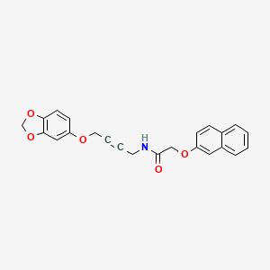 molecular formula C23H19NO5 B2423490 N-(4-(benzo[d][1,3]dioxol-5-yloxy)but-2-yn-1-yl)-2-(naphthalen-2-yloxy)acetamide CAS No. 1448061-19-5