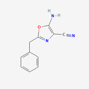molecular formula C11H9N3O B2423512 5-Amino-2-benzyl-1,3-oxazole-4-carbonitrile CAS No. 887748-74-5