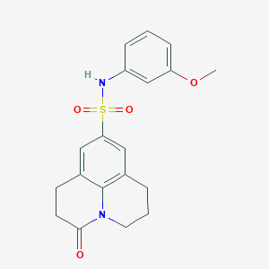 molecular formula C19H20N2O4S B2423518 N-(3-methoxyphenyl)-3-oxo-1,2,3,5,6,7-hexahydropyrido[3,2,1-ij]quinoline-9-sulfonamide CAS No. 898464-68-1