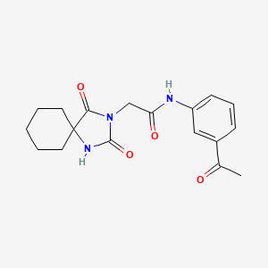 molecular formula C18H21N3O4 B2423530 N-(3-acetylphenyl)-2-(2,4-dioxo-1,3-diazaspiro[4.5]dec-3-yl)acetamide CAS No. 930909-16-3