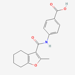 molecular formula C17H17NO4 B2423559 4-[(2-Methyl-4,5,6,7-tetrahydro-benzofuran-3-carbonyl)-amino]-benzoic acid 