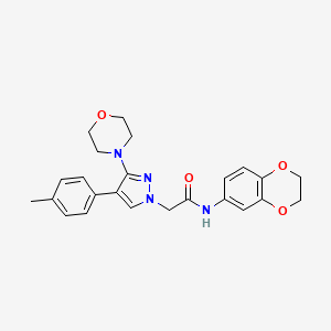 molecular formula C24H26N4O4 B2423565 N-(2,3-dihydro-1,4-benzodioxin-6-yl)-2-[4-(4-methylphenyl)-3-(morpholin-4-yl)-1H-pyrazol-1-yl]acetamide CAS No. 1286703-38-5