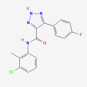 molecular formula C16H12ClFN4O B2423568 N-(3-chloro-2-methylphenyl)-4-(4-fluorophenyl)-1H-1,2,3-triazole-5-carboxamide CAS No. 1795300-21-8