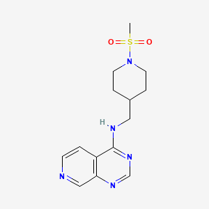 molecular formula C14H19N5O2S B2423583 N-[(1-methanesulfonylpiperidin-4-yl)methyl]pyrido[3,4-d]pyrimidin-4-amine CAS No. 2379975-95-6