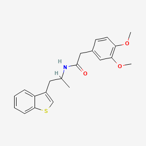 molecular formula C21H23NO3S B2423594 N-[1-(1-benzothiophen-3-yl)propan-2-yl]-2-(3,4-dimethoxyphenyl)acetamide CAS No. 2034469-51-5