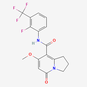 molecular formula C17H14F4N2O3 B2423603 N-(2-fluoro-3-(trifluoromethyl)phenyl)-7-methoxy-5-oxo-1,2,3,5-tetrahydroindolizine-8-carboxamide CAS No. 2034607-21-9