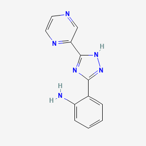 molecular formula C12H10N6 B2423604 2-[3-(pyrazin-2-yl)-1H-1,2,4-triazol-5-yl]aniline CAS No. 1216041-43-8