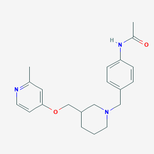 molecular formula C21H27N3O2 B2423608 N-{4-[(3-{[(2-methylpyridin-4-yl)oxy]methyl}piperidin-1-yl)methyl]phenyl}acetamide CAS No. 2380077-33-6