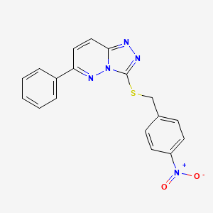 molecular formula C18H13N5O2S B2423617 3-((4-Nitrobenzyl)thio)-6-phenyl-[1,2,4]triazolo[4,3-b]pyridazine CAS No. 891118-64-2