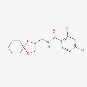 molecular formula C16H19Cl2NO3 B2423622 N-(1,4-dioxaspiro[4.5]decan-2-ylmethyl)-2,4-dichlorobenzamide CAS No. 900006-46-4