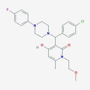 3-((4-chlorophenyl)(4-(4-fluorophenyl)piperazin-1-yl)methyl)-4-hydroxy-1-(2-methoxyethyl)-6-methylpyridin-2(1H)-one