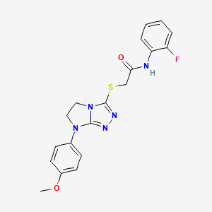 N-(2-fluorophenyl)-2-((7-(4-methoxyphenyl)-6,7-dihydro-5H-imidazo[2,1-c][1,2,4]triazol-3-yl)thio)acetamide
