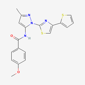 4-methoxy-N-(3-methyl-1-(4-(thiophen-2-yl)thiazol-2-yl)-1H-pyrazol-5-yl)benzamide