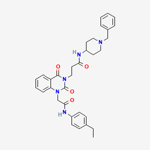 molecular formula C33H37N5O4 B2423637 N-(1-benzylpiperidin-4-yl)-3-[1-{2-[(4-ethylphenyl)amino]-2-oxoethyl}-2,4-dioxo-1,4-dihydroquinazolin-3(2H)-yl]propanamide CAS No. 899909-50-3