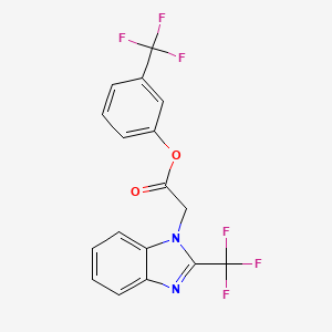 molecular formula C17H10F6N2O2 B2423640 3-(trifluoromethyl)phenyl 2-[2-(trifluoromethyl)-1H-1,3-benzimidazol-1-yl]acetate CAS No. 478065-82-6