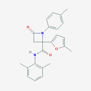 molecular formula C24H24N2O3 B242365 N-(2,6-dimethylphenyl)-2-(5-methyl-2-furyl)-1-(4-methylphenyl)-4-oxo-2-azetidinecarboxamide 