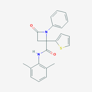 molecular formula C22H20N2O2S B242367 N-(2,6-dimethylphenyl)-4-oxo-1-phenyl-2-(2-thienyl)-2-azetidinecarboxamide 