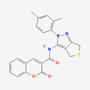 molecular formula C23H19N3O3S B2423678 N-[2-(2,4-dimethylphenyl)-2H,4H,6H-thieno[3,4-c]pyrazol-3-yl]-2-oxo-2H-chromene-3-carboxamide CAS No. 476458-39-6