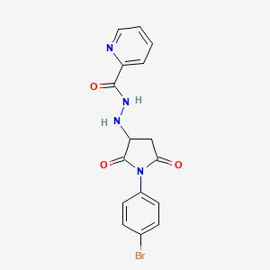 molecular formula C16H13BrN4O3 B2423694 N'-[1-(4-bromophenyl)-2,5-dioxopyrrolidin-3-yl]pyridine-2-carbohydrazide CAS No. 957502-85-1