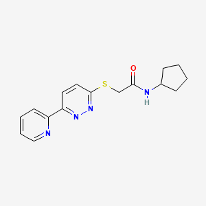 molecular formula C16H18N4OS B2423733 N-cyclopentyl-2-{[6-(pyridin-2-yl)pyridazin-3-yl]sulfanyl}acetamide CAS No. 893994-76-8