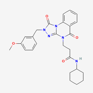 molecular formula C26H29N5O4 B2423735 N-cyclohexyl-3-{2-[(3-methoxyphenyl)methyl]-1,5-dioxo-1H,2H,4H,5H-[1,2,4]triazolo[4,3-a]quinazolin-4-yl}propanamide CAS No. 1251617-02-3