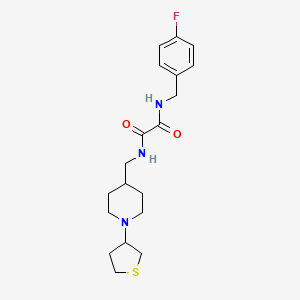molecular formula C19H26FN3O2S B2423736 N1-(4-fluorobenzyl)-N2-((1-(tetrahydrothiophen-3-yl)piperidin-4-yl)methyl)oxalamide CAS No. 2034325-83-0
