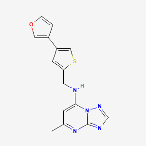 molecular formula C15H13N5OS B2423740 N-{[4-(furan-3-yl)thiophen-2-yl]methyl}-5-methyl-[1,2,4]triazolo[1,5-a]pyrimidin-7-amine CAS No. 2380182-94-3