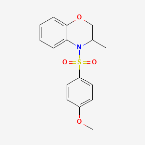 molecular formula C16H17NO4S B2423745 methyl 4-[(3-methyl-2,3-dihydro-4H-1,4-benzoxazin-4-yl)sulfonyl]phenyl ether CAS No. 338747-49-2