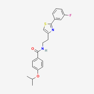molecular formula C21H21FN2O2S B2423787 N-{2-[2-(3-fluorophenyl)-1,3-thiazol-4-yl]ethyl}-4-(propan-2-yloxy)benzamide CAS No. 895780-83-3