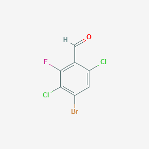 molecular formula C7H2BrCl2FO B2423798 4-Bromo-3,6-dichloro-2-fluorobenzaldehyde CAS No. 1160573-29-4