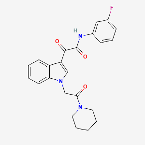 N-(3-fluorophenyl)-2-oxo-2-[1-(2-oxo-2-piperidin-1-ylethyl)indol-3-yl]acetamide