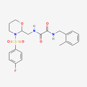 N1-((3-((4-fluorophenyl)sulfonyl)-1,3-oxazinan-2-yl)methyl)-N2-(2-methylbenzyl)oxalamide