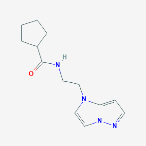 molecular formula C13H18N4O B2423833 N-(2-(1H-imidazo[1,2-b]pyrazol-1-yl)ethyl)cyclopentanecarboxamide CAS No. 1795443-38-7