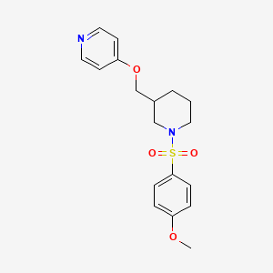 B2423863 4-[[1-(4-Methoxyphenyl)sulfonylpiperidin-3-yl]methoxy]pyridine CAS No. 2379987-90-1