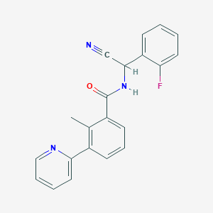 molecular formula C21H16FN3O B2423896 N-[Cyano-(2-fluorophenyl)methyl]-2-methyl-3-pyridin-2-ylbenzamide CAS No. 1436354-24-3