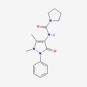 molecular formula C16H20N4O2 B2423906 N-(1,5-dimethyl-3-oxo-2-phenylpyrazol-4-yl)pyrrolidine-1-carboxamide CAS No. 708233-71-0