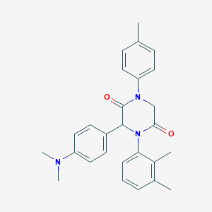 molecular formula C27H29N3O2 B242392 3-[4-(Dimethylamino)phenyl]-4-(2,3-dimethylphenyl)-1-(4-methylphenyl)-2,5-piperazinedione 