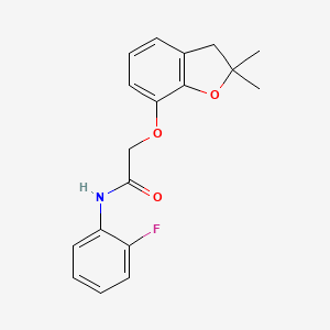 molecular formula C18H18FNO3 B2423950 2-((2,2-dimethyl-2,3-dihydrobenzofuran-7-yl)oxy)-N-(2-fluorophenyl)acetamide CAS No. 938949-20-3