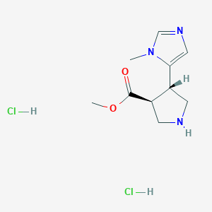 molecular formula C10H17Cl2N3O2 B2423967 Methyl (3S,4S)-4-(3-methylimidazol-4-yl)pyrrolidine-3-carboxylate;dihydrochloride CAS No. 2173996-69-3
