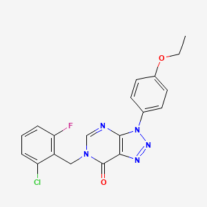 molecular formula C19H15ClFN5O2 B2423975 6-(2-chloro-6-fluorobenzyl)-3-(4-ethoxyphenyl)-3H-[1,2,3]triazolo[4,5-d]pyrimidin-7(6H)-one CAS No. 863020-00-2