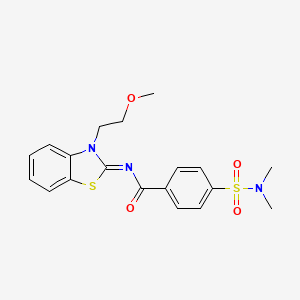 4-(dimethylsulfamoyl)-N-[3-(2-methoxyethyl)-1,3-benzothiazol-2-ylidene]benzamide
