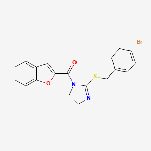 benzofuran-2-yl(2-((4-bromobenzyl)thio)-4,5-dihydro-1H-imidazol-1-yl)methanone