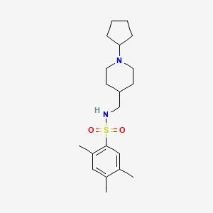 N-((1-cyclopentylpiperidin-4-yl)methyl)-2,4,5-trimethylbenzenesulfonamide