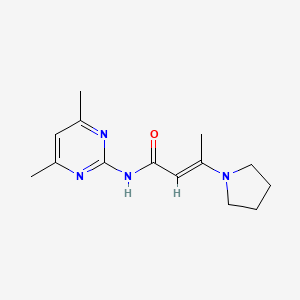 N-(4,6-dimethyl-2-pyrimidinyl)-3-(1-pyrrolidinyl)-2-butenamide
