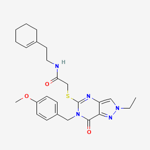 N-(2-(cyclohex-1-en-1-yl)ethyl)-2-((2-ethyl-6-(4-methoxybenzyl)-7-oxo-6,7-dihydro-2H-pyrazolo[4,3-d]pyrimidin-5-yl)thio)acetamide