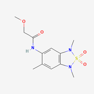 molecular formula C12H17N3O4S B2424041 2-methoxy-N-(1,3,6-trimethyl-2,2-dioxido-1,3-dihydrobenzo[c][1,2,5]thiadiazol-5-yl)acetamide CAS No. 2034404-84-5
