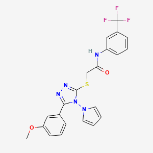 2-{[5-(3-methoxyphenyl)-4-(1H-pyrrol-1-yl)-4H-1,2,4-triazol-3-yl]sulfanyl}-N-[3-(trifluoromethyl)phenyl]acetamide