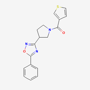 (3-(5-Phenyl-1,2,4-oxadiazol-3-yl)pyrrolidin-1-yl)(thiophen-3-yl)methanone