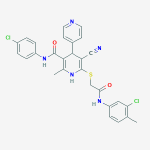 6-[2-(3-chloro-4-methylanilino)-2-oxoethyl]sulfanyl-N-(4-chlorophenyl)-5-cyano-2-methyl-4-pyridin-4-yl-1,4-dihydropyridine-3-carboxamide