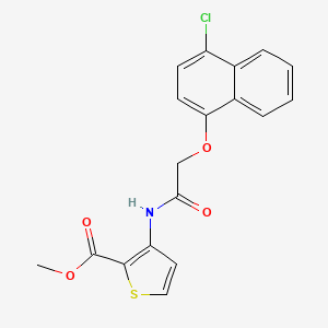 molecular formula C18H14ClNO4S B2424050 Methyl 3-({2-[(4-chloro-1-naphthyl)oxy]acetyl}amino)-2-thiophenecarboxylate CAS No. 478033-17-9